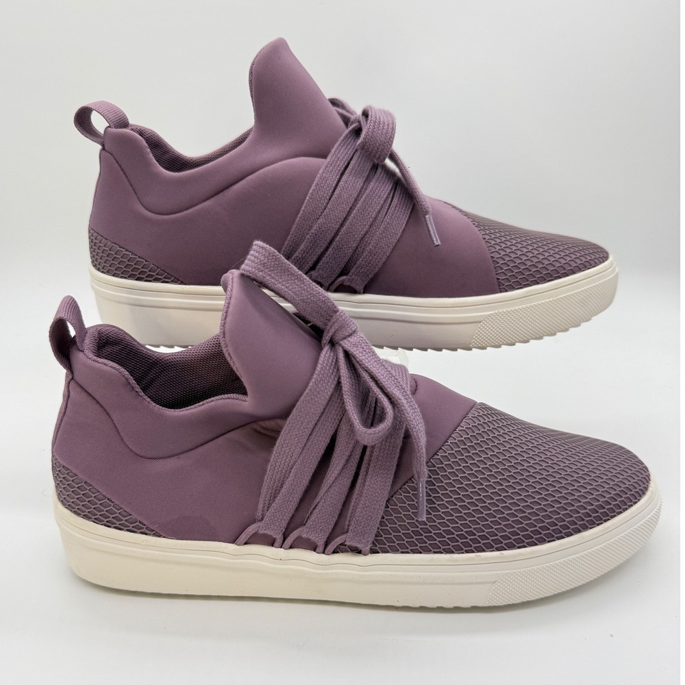 Steve Madden Lancer Sneakers Womens 8 Purple Mesh Slip On Athleisure Casual Wear